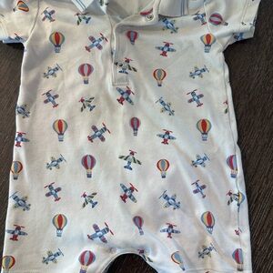 Kissy Kissy Cream Baby Romper with Playful Prints